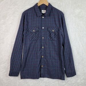 Large Rythym Men Blue Glen Check Plaid Flannel Outdoor